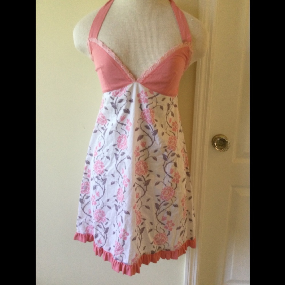 NWT Halter neck cotton printed chemise. Size 10
